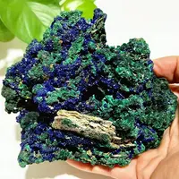 Natural Azurite Malachite Geode Quartz Crystal Geode Cluster Mineral Specimen Teaching Research Stone Collectible For Gift Decor 1