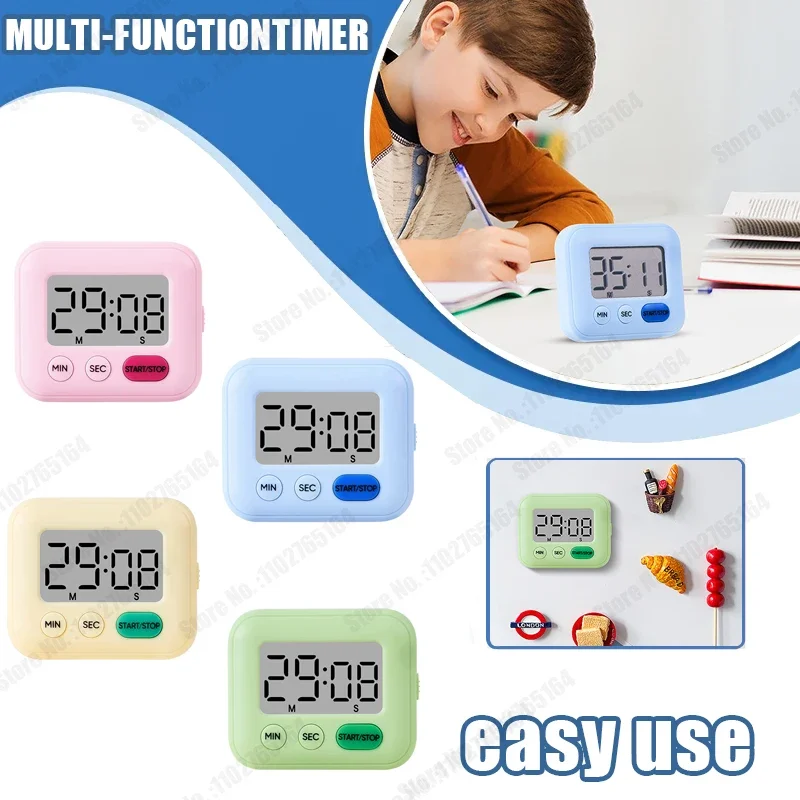 대형 디스플레이 디지털 스크린 주방 타이머, 사각 요리 카운트 업, 카운트다운..