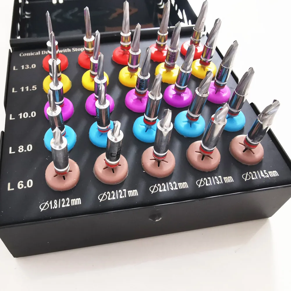 Рисунок 5 - 1 Набор конических инструментов для имплантации зубов