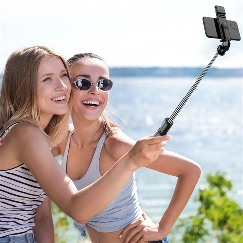 360-Degree Rotation Wireless Bluetooth Selfie Stick Remote Shutter Tripod Fill Light Phone Holder iphone xiaomi huawei