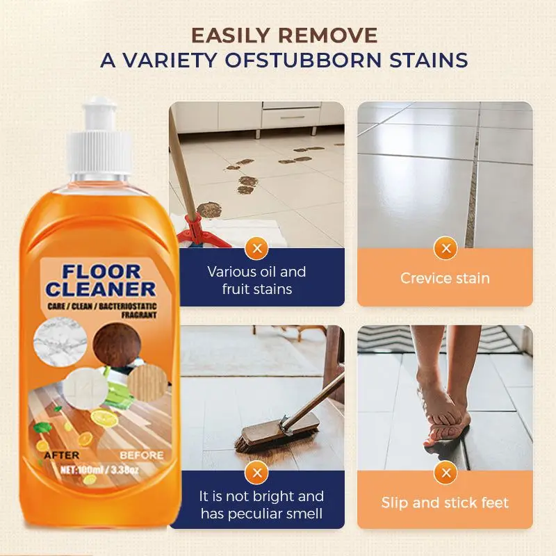 Jue-Fish Powerful Decontamination Floor Cleaner Strong Stain Removal, Scale Removal, Brightening, Ceramic Tile Cleaner 2