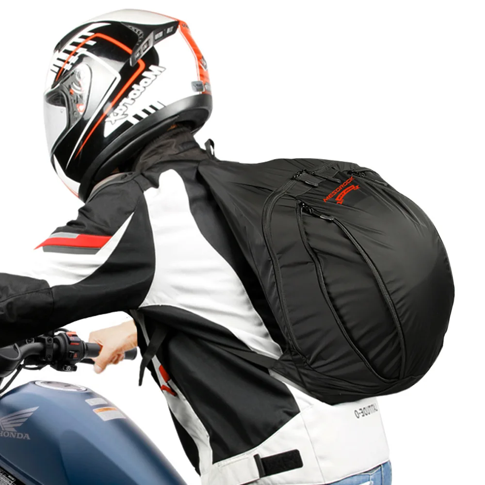 24L Motorcycle Backpack 230T Nylon Waterproof Backpacks Large Capacity Laptop Helmet Storage Bag for Outdoor Sports Riding