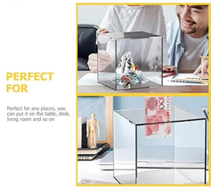 Acrylic Money Bank Unopenable Money Jar Atm Piggy Bank For Real Dollar Piggy Acrylic Jar Clear Change Box