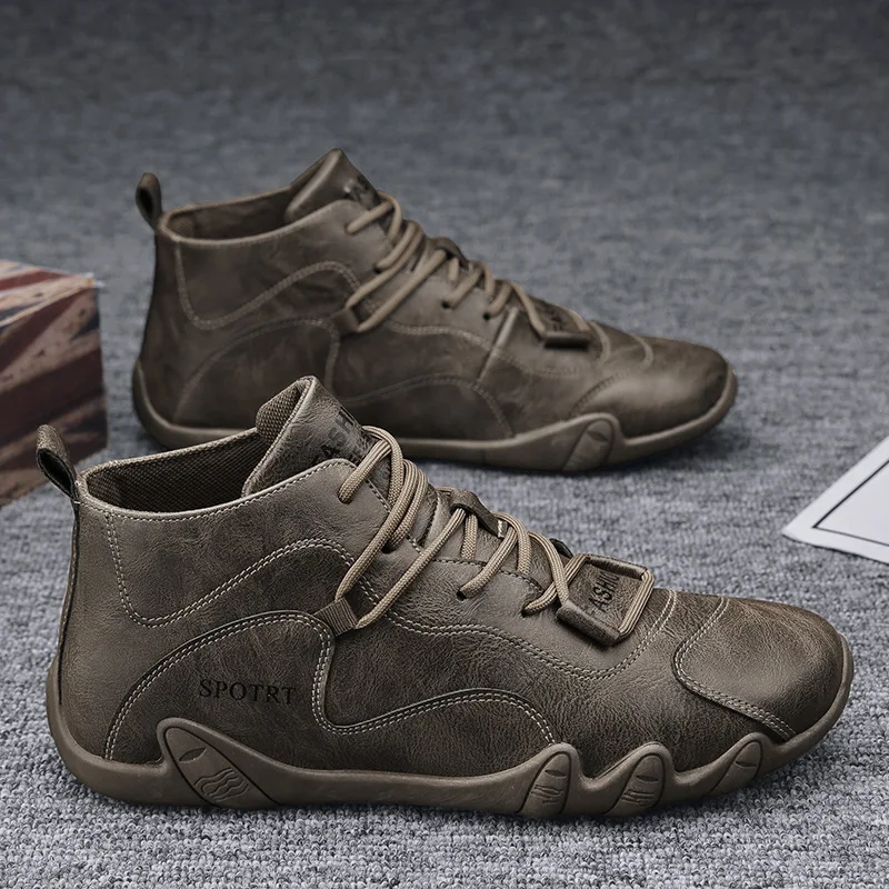 Comfortable Men's Casual Slip on Men's Shoes Leather Shoes Men's Flat Hot Sale Moccasin Leather Versatile Fashion Shoes 4