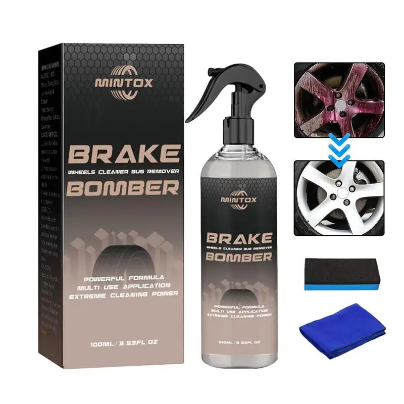 

Brake Cleaner Spray 100ml Powerful Car Wheel Cleaner With Sponge And Wipe Long Lasting Brake Clean Quick Brake Cleaner For Alloy