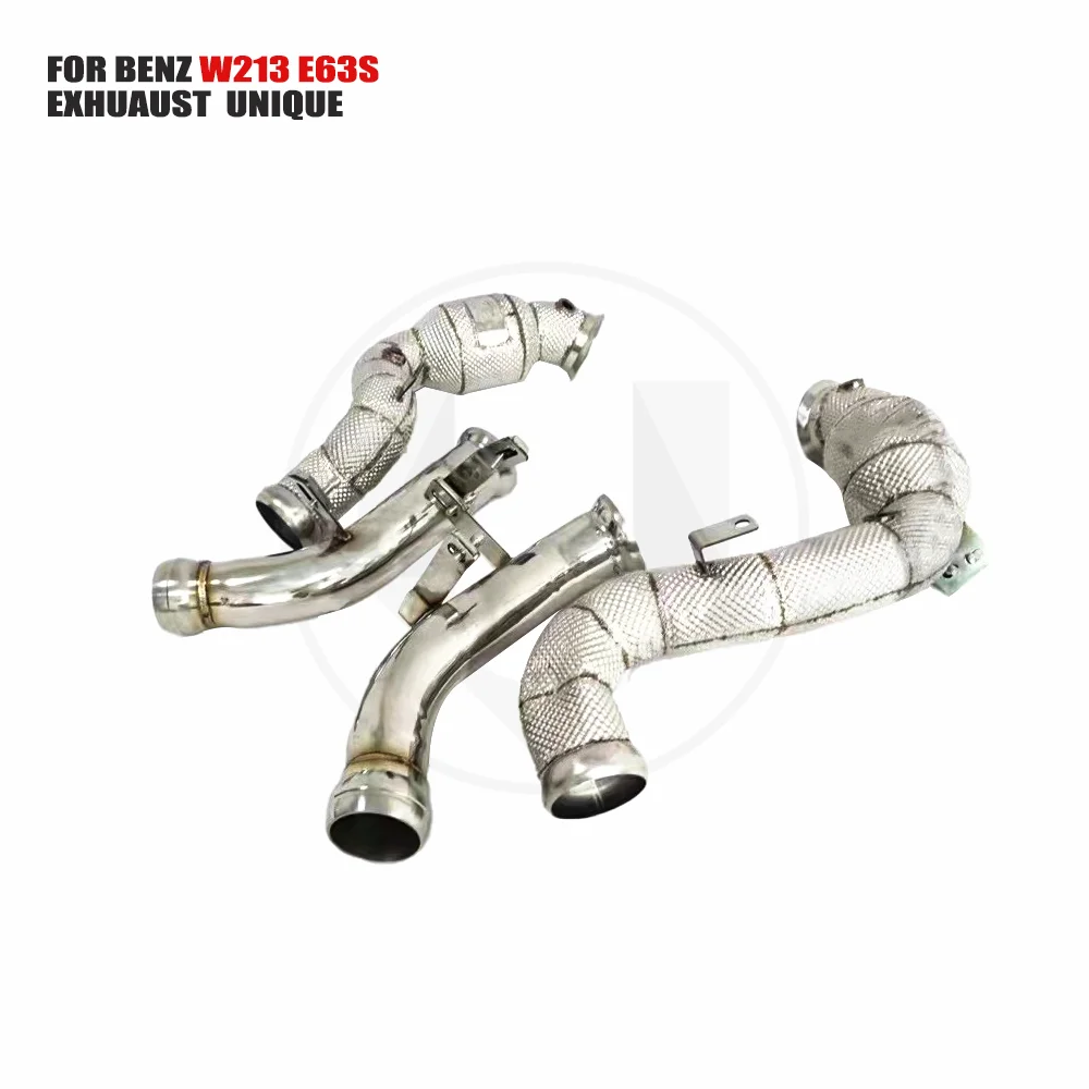 

UNIQUE Exhaust Manifold Downpipe for Mercedes Benz W213 E63S Car Accessories With Catalytic converter Header Without cat pipe