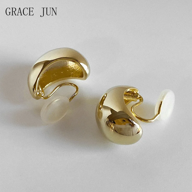 

Клипсы женские, под золото 18 К, каплевидные, имитация пирсинга