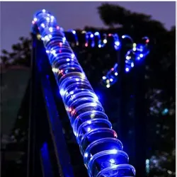 Enhanced Solar LED Rope Lights - Waterproof Outdoor Garden and Deck Lighting with 8 Modes - 7m 50led (Colorful)