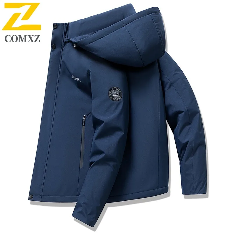 Men's Graphene Winter Coat Thermal Lined Hooded Puffer Jacket Windproof Waterproof Detachable Fur Collar Thickened Outdoor Parka