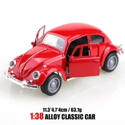 Exquisite Retro Beetle Alloy Car Toy for Decoration and Display (Red)