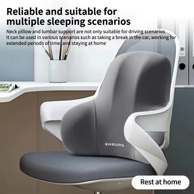 Coussin lombaire de bureau en mousse à mémoire de forme, coussin de dossier de chaise post-partum, soutien de la taille, oreiller multifonctionnel pour soulager la douleur 6