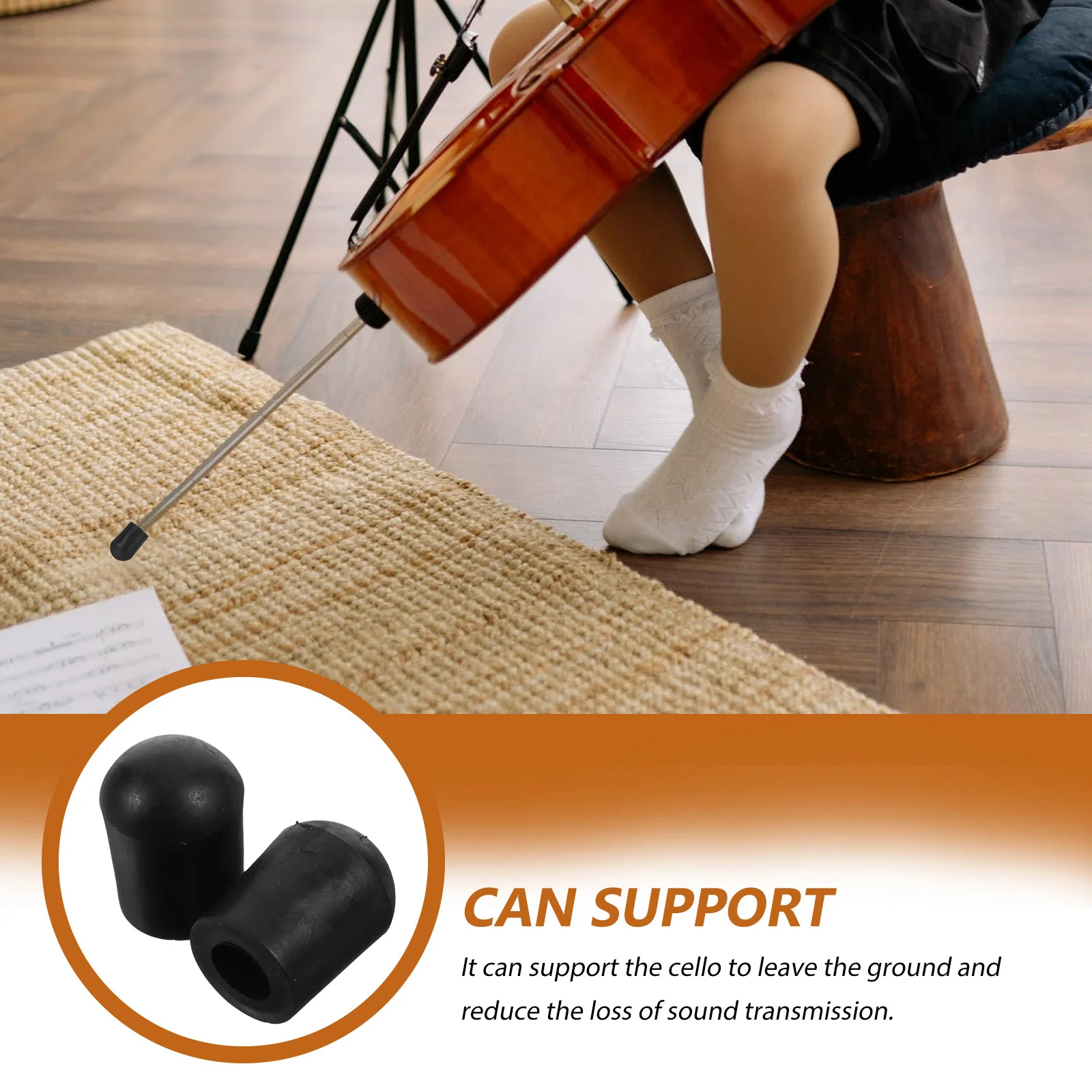 2pcs Tailpiece Pad Rubber Tip Cello Accessories Musical Instruments Parts Replacement Cap Endpin Stopper Non Slip Protector