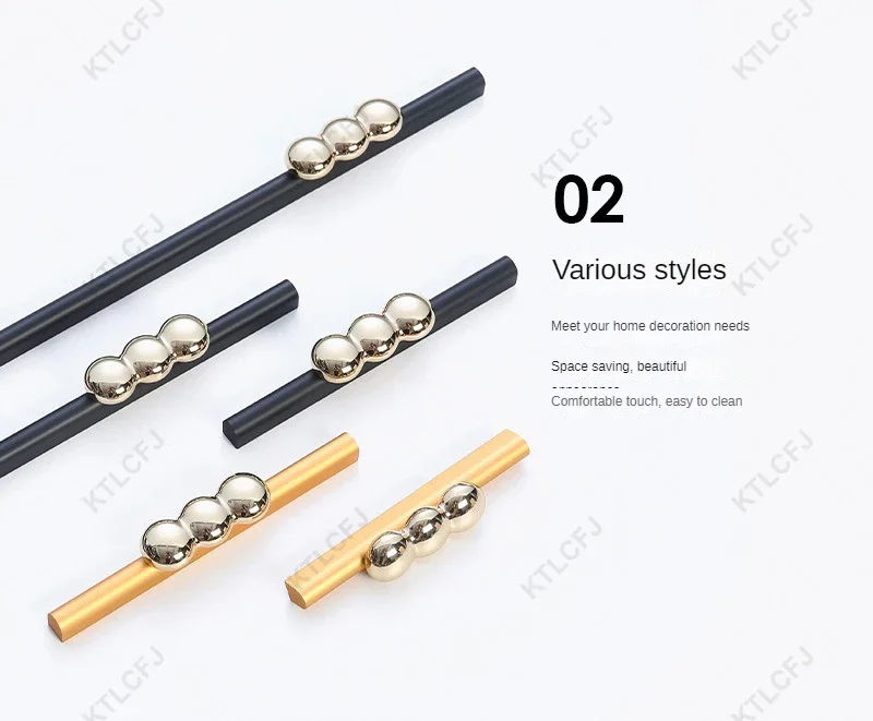 Description Picture 6 of itemAmerican European Modern Simple Wardrobe Cabinet Aluminum Alloy Long Handle Gold Black Extended Door Handle