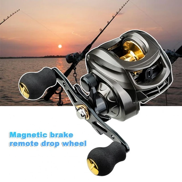 7.2:1 Magnetic Brake Water Drop Wheel Metal Rotating 12-speed 18lb Button  Explosion-proof Line Fishing Wheel Fishing Accessories - AliExpress