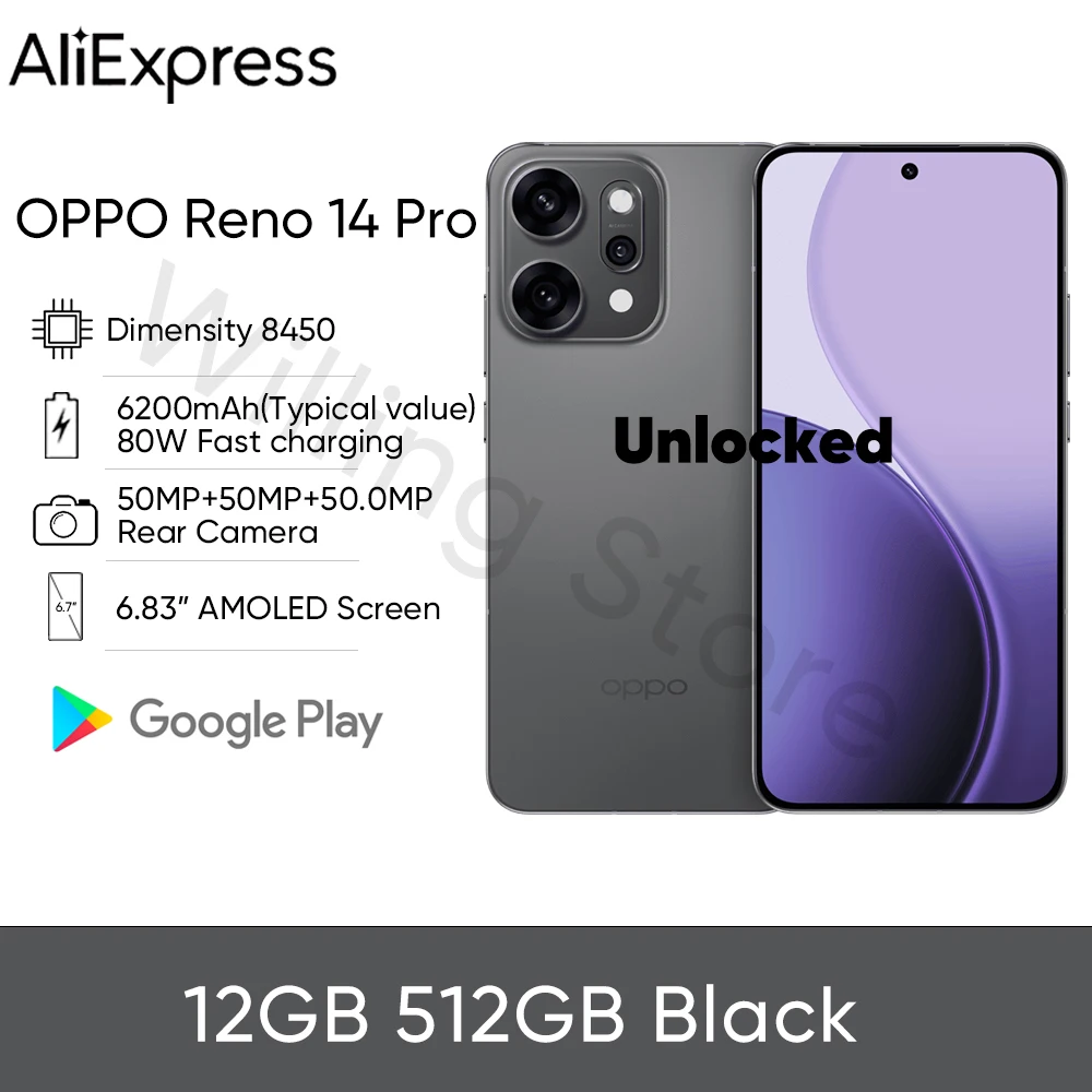 OPPO Reno 14 Pro 5Gスマートフォン 6.83インチ 120Hz AMOLED