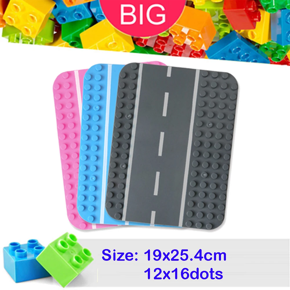 

12x16 Big Dots City Highway Road Baseplate for Large Building Block compatible DIY Base Plate MOC Loose Brick 19*25cm