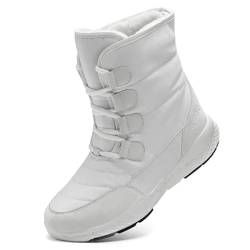 Women Boots Winter White Snow Boot Short Style Water-resistance Upper Non-slip Quality Plush Black Botas Mujer Invierno