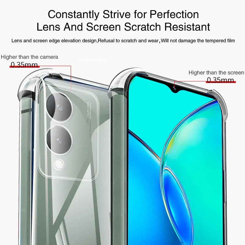 부드러운 투명 실리콘 휴대폰 케이스, 충격 방지 에어백 투명 후면 커버 하우징, VIVO Y17S Y16 Y15A Y15S Y12S Y11 Y11S Y10 T1