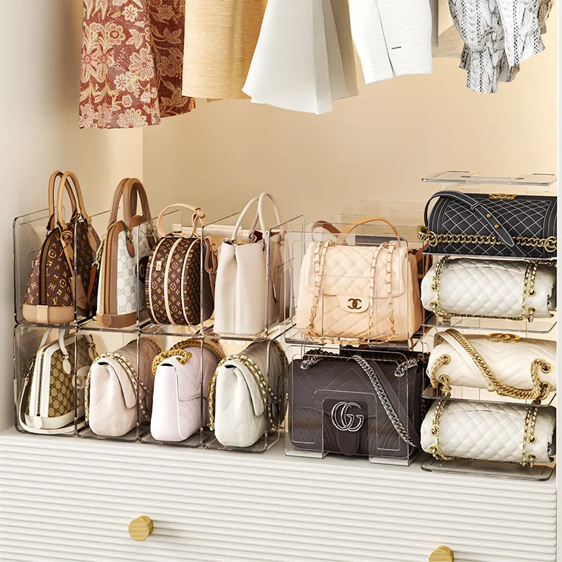 Thickened bag storage wardrobe partition rack for storing bags, acrylic wardrobe organizer, handbag storage rack 3