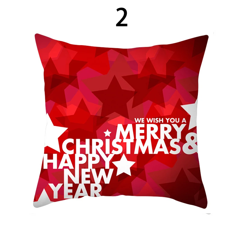 Description Picture 4 of item45X45Cm Christmas Red Throw Pillow Case Holiday Decoration Xmas Cushion Cover Navidad Noel Gifts Happy New Year Ornaments Gift