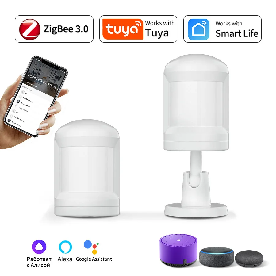 Tuya Zigbee Motion Sensor PIR Infrared Presence Detector Home Security Alarm Human Body Detection for Smart Life Alexa Google