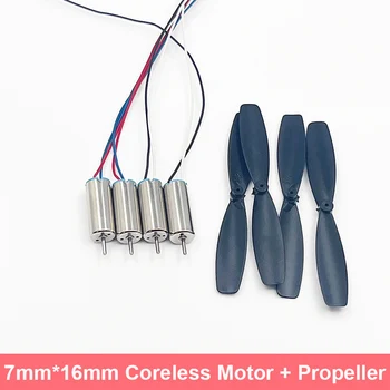 4 szt. 716 7mm * 16mm 2CW + 2CCW silnik bezrdzeniowy śmigło DC 3V 3.7V 55000 obr./min Utral-szybki silnik zdalnie sterowany dron Quadcopter