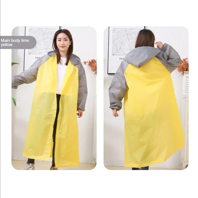 Outdoor Waterproof Raincoat Stitching Pattern Men's and Women's Hooded Travel Fishing