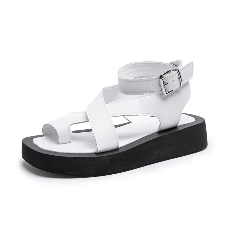 AIYUQI Sandals Women Genuine Leather 2022 Summer New Clip Toe Sandals Ladies Roman Women Shoes Muffin Sandals