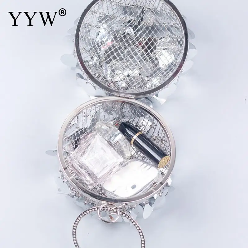 luxury Sequins Circular Ring Evening Bags Wedding Party Clutch And Purse 2023 Fashion Designer Silver Bag Women Small Tote Bag