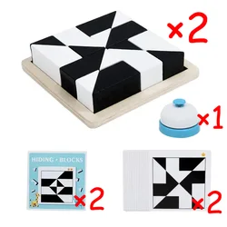 Geometric Wooden Puzzle Blocks - Educational 3D Brain Teaser (Bell - Two - Player PK)