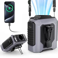 Portable Handheld Hanging Neck Fan Ultra-Strong Wind with Phone Charging LED Light for Outdoor Working 1