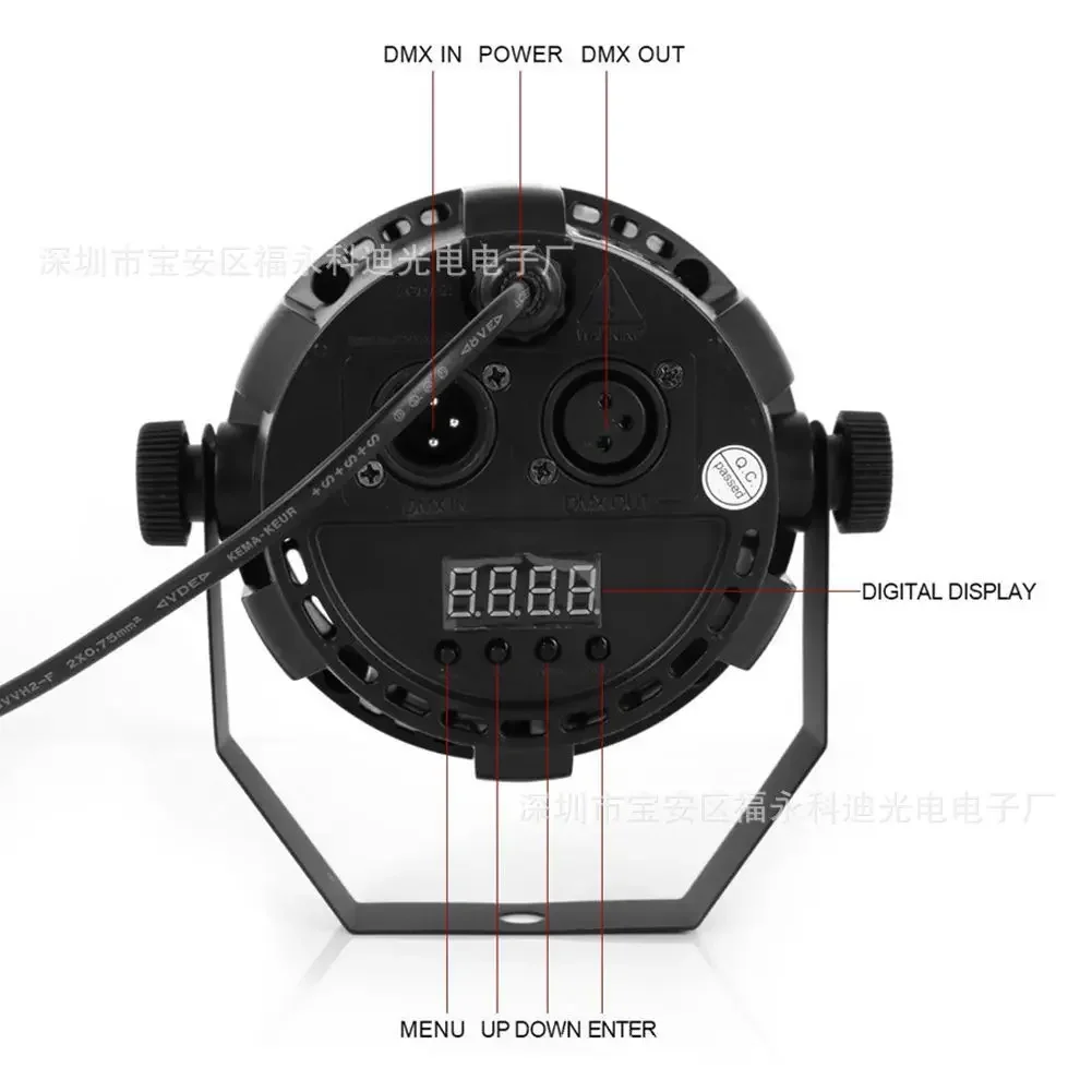 Led RGBW 무대 조명 평면 풍경 조명, 크리스마스 장식, 고품질 디스코 램프, 원격 제어, DJ 장비, 6 W, 12x3W