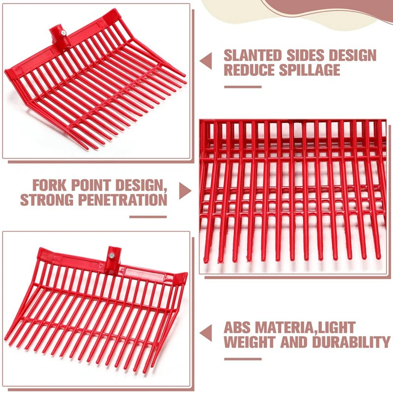 Manure Fork Replacement Head, Pitchfork Head, Horse Manure Rake, For Picking Up Manure, Stable Waste Removal Easy To Use 3