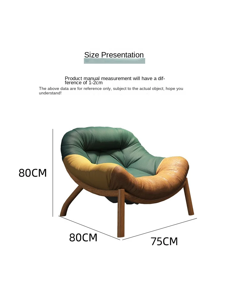 X&D Lazy Cowhide High Rebound Sofa Chair Single Person Light Luxury Lazy Sofa Chair Italian Minimalist Living Room Leisure Chair