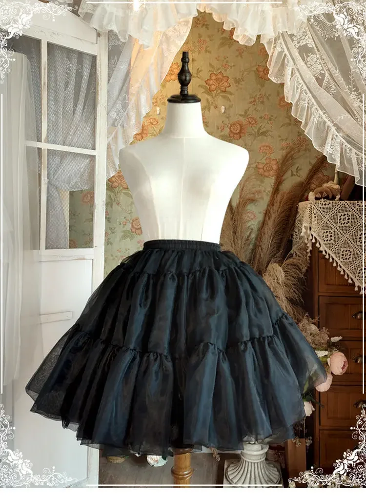 Lolita Petticoat 45cm Violence Crinoline Daily Lolita Super Fluffy Soft Veil Pettiskirt Slip Dress Wedding Dress Boneless Support Sitting Lolita