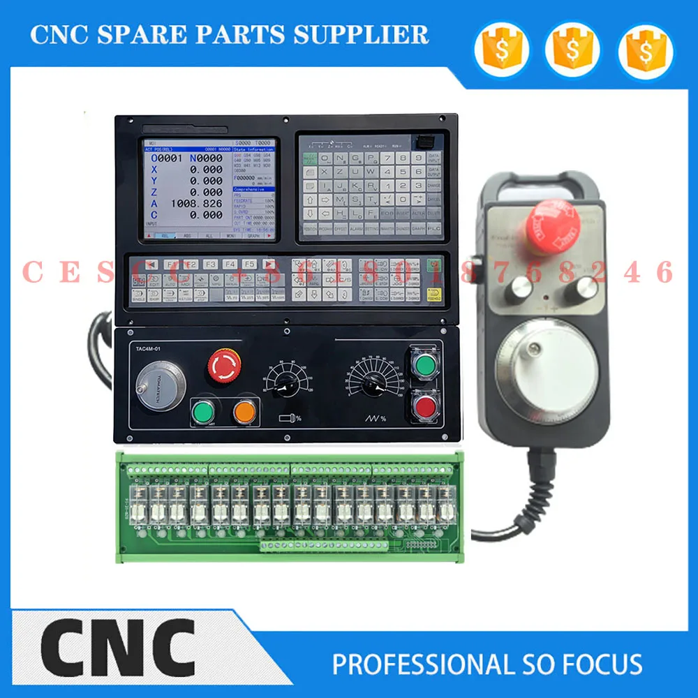

4-осевой контроллер обработки деталей CNC TAC200 2/3-осевая система движения Высокоточный 8-Дюймовый Жесткий токарный станок с большим экраном