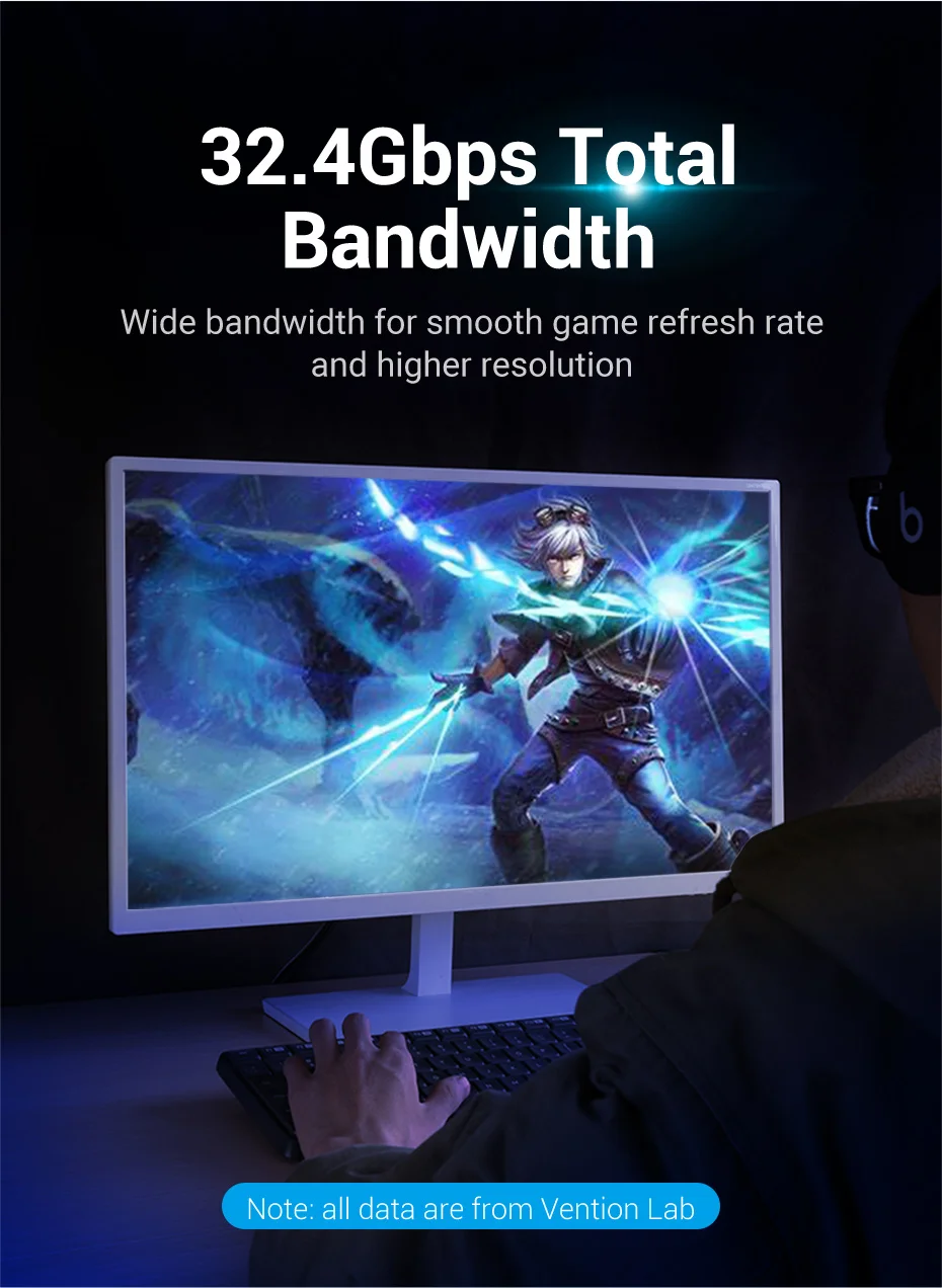 8K DisplayPort 1.4 Cable for TV 4K@144Hz 32.4Gbps DisplayPort to DP for PC Compu