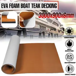 600/900/3000mm EVA Foam Faux Teak Decking Sheet Marine Boat Flooring Pad Self Adhesive Non-slip Yacht Flooring Pad RV Floor Mat