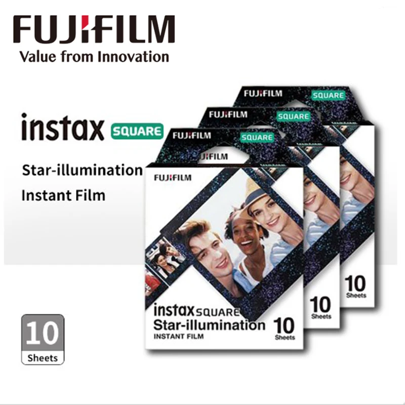 10-50 Fogli Fujifilm Instax Square Star-Lighting Instax Film Photo Paper Per Fujifilm Square Sq40 Sq10 Sq6 Sq20 Film Paper
