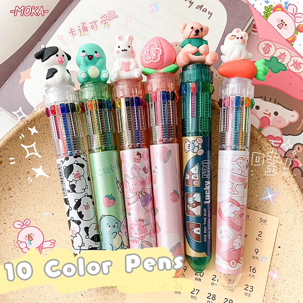 10 In 1 Pens For Kids Ball Pen Set For School & Office-Cartoon Pen