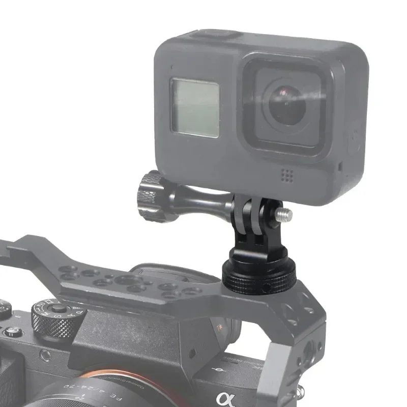 Description Picture 5 of item360 Swivel Cold Shoe Base Tripod Adapter Mount for GoPro 11 Action  For DJI Osmo Action 4 Cameras Cage Monitor LED Bracket