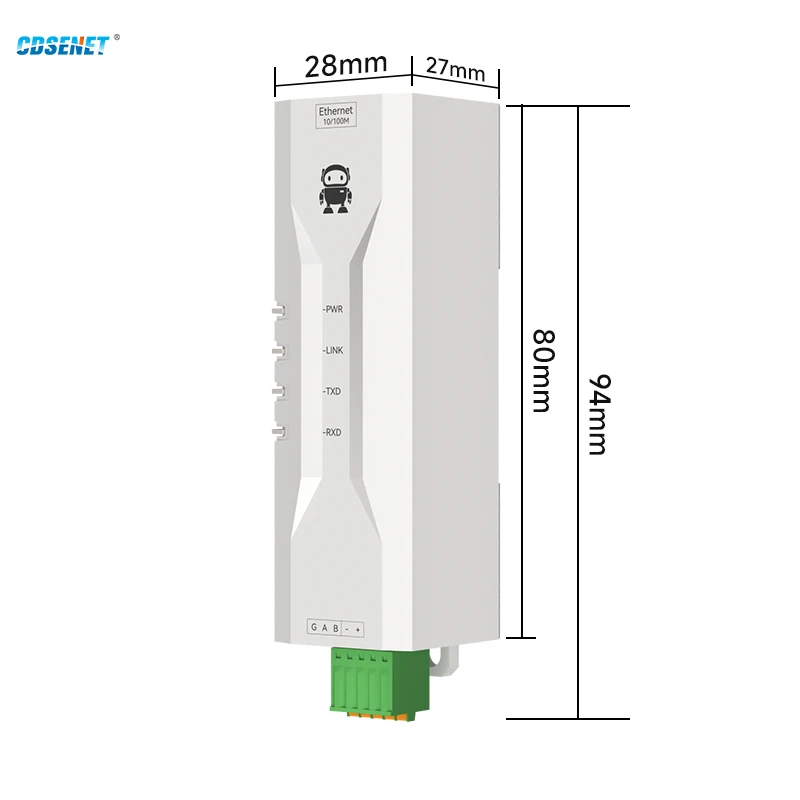 RS485 To Ethernet Serial Server Modbus Gateway TCP/UDP CDSENET NE2-D11P RS485 Power Signal Isolation IMQTT HTTP DNS DIN Rail serial ethernet module