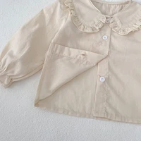 Spring and Autumn New Baby Clothing, 0-3 Year Old Female Baby, Black Ear Edge Doll Neck Top 6