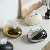 Gold Ceramic Tissue Box Pebble Ellipsoid Desktop Storage Container Toilet Paper Holder Napkin Holder Kitchen Organizer 1