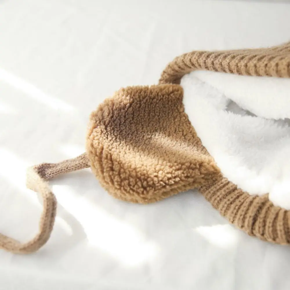 Description Picture 5 of itemFashion Children Plush Lining Knitted Hats Warm Cap Cashmere Hat EarFlaps Hat