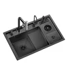 N8850XN Multifunctional Glass Rinser Stepped Stainless Steel Nano Single Bowl Kitchen Sink 1