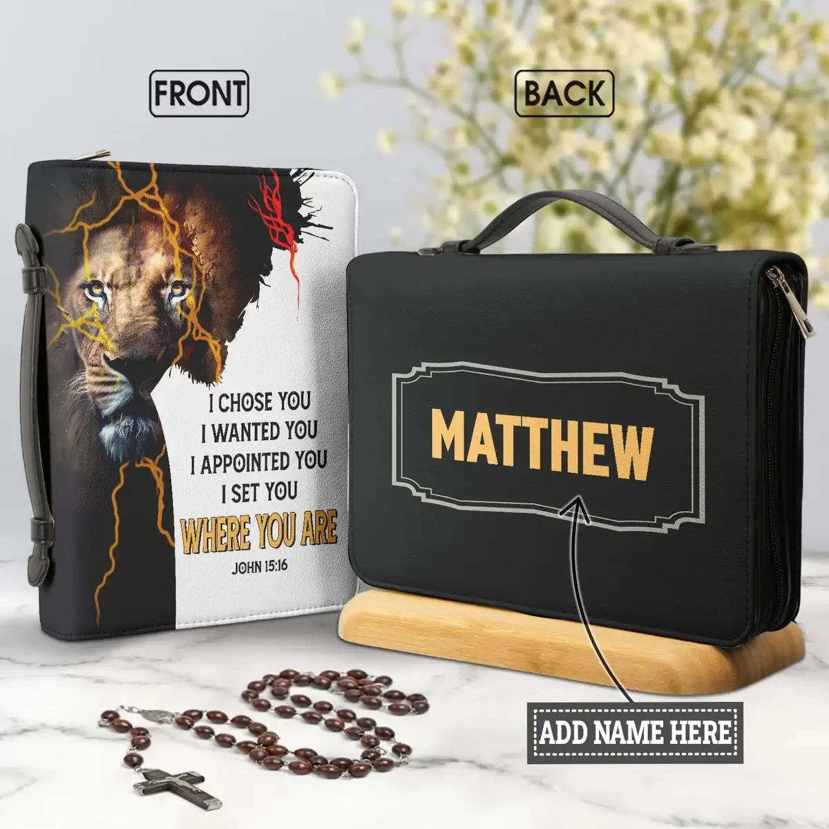 

I Set You Where You Are Bible Hymns Print Bible Cover PU Leather Carrying Book Case Personalized Study Book Holy Storage Boxes