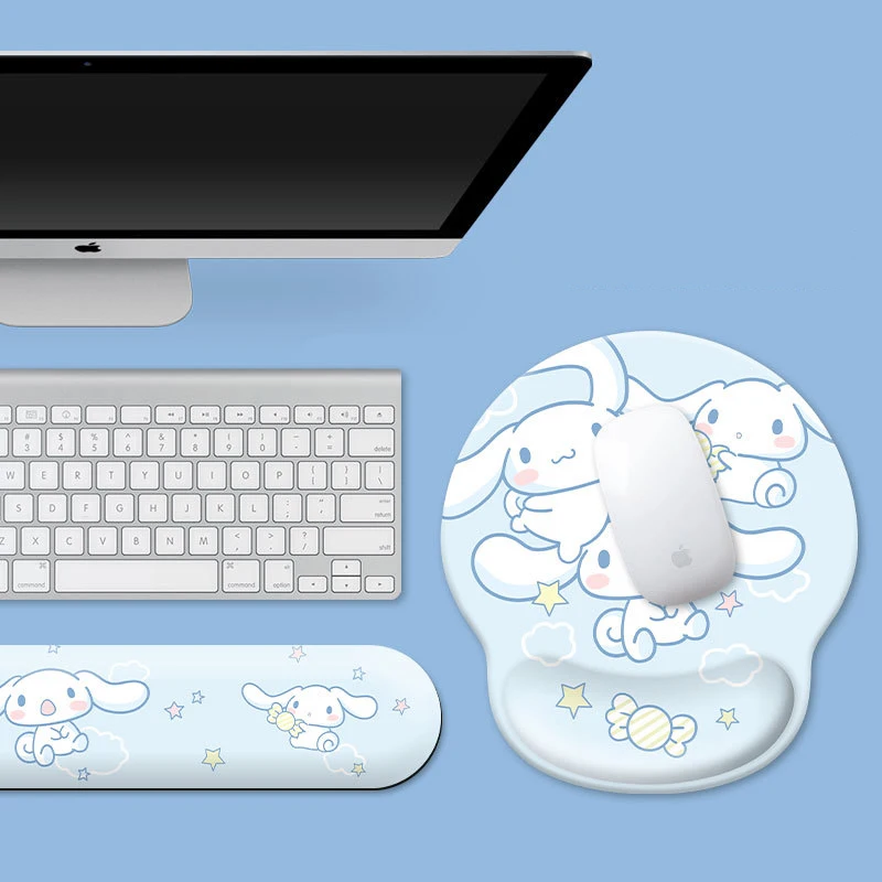 

Sanrios Cinnamoroll Wrist Rest Mouse Pad Cute anime Cartoon Ergonomic Hand Support Non Slip Mice Mat for Pc Laptop Computer