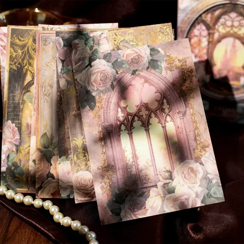 Retro Material Paper Baroque Dream Bottom Decoration Collage Notebooks Message Handbook Scrapbook Cut 175*109MM 32Sheets