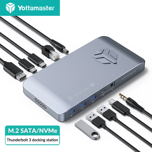 Yottamaster Thunderbolt 3 Pd3.0 Docking Station Usb 3.1 40gbps 8tb For  Sata&nvme Ssd/lan Connect/usb Hub/intel For Mac Book - Hdd & Ssd Enclosure  - AliExpress